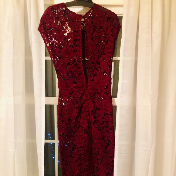 J.Crew Collection Small Deep Red Lace Dress - Picture 5 of 6